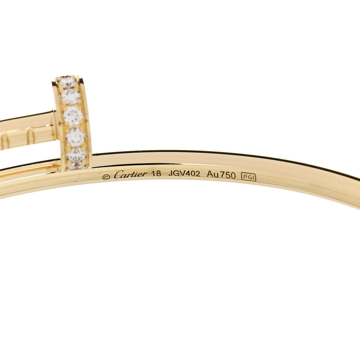 18K Yellow Gold Diamond Small Juste Un Clou Bracelet 18