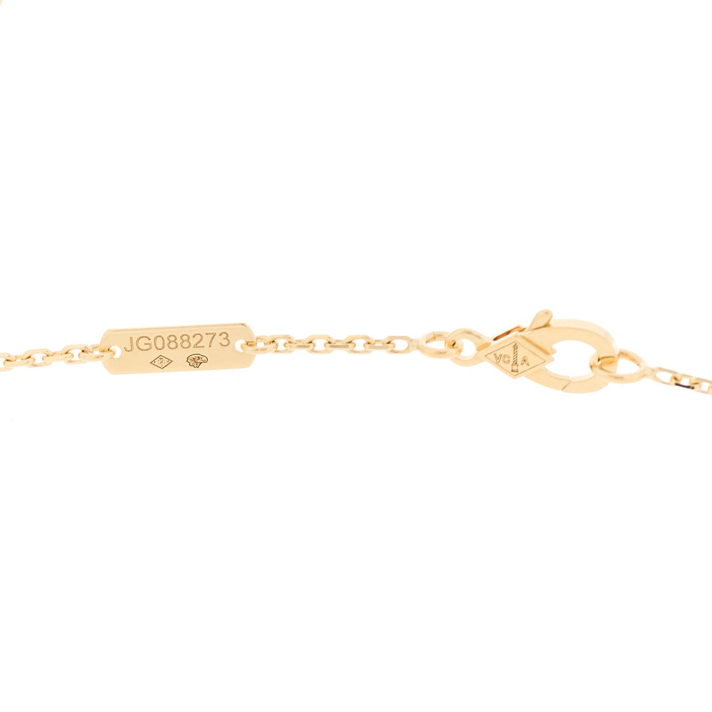 18K Yellow Gold Malachite Vintage Alhambra Pendant Necklace