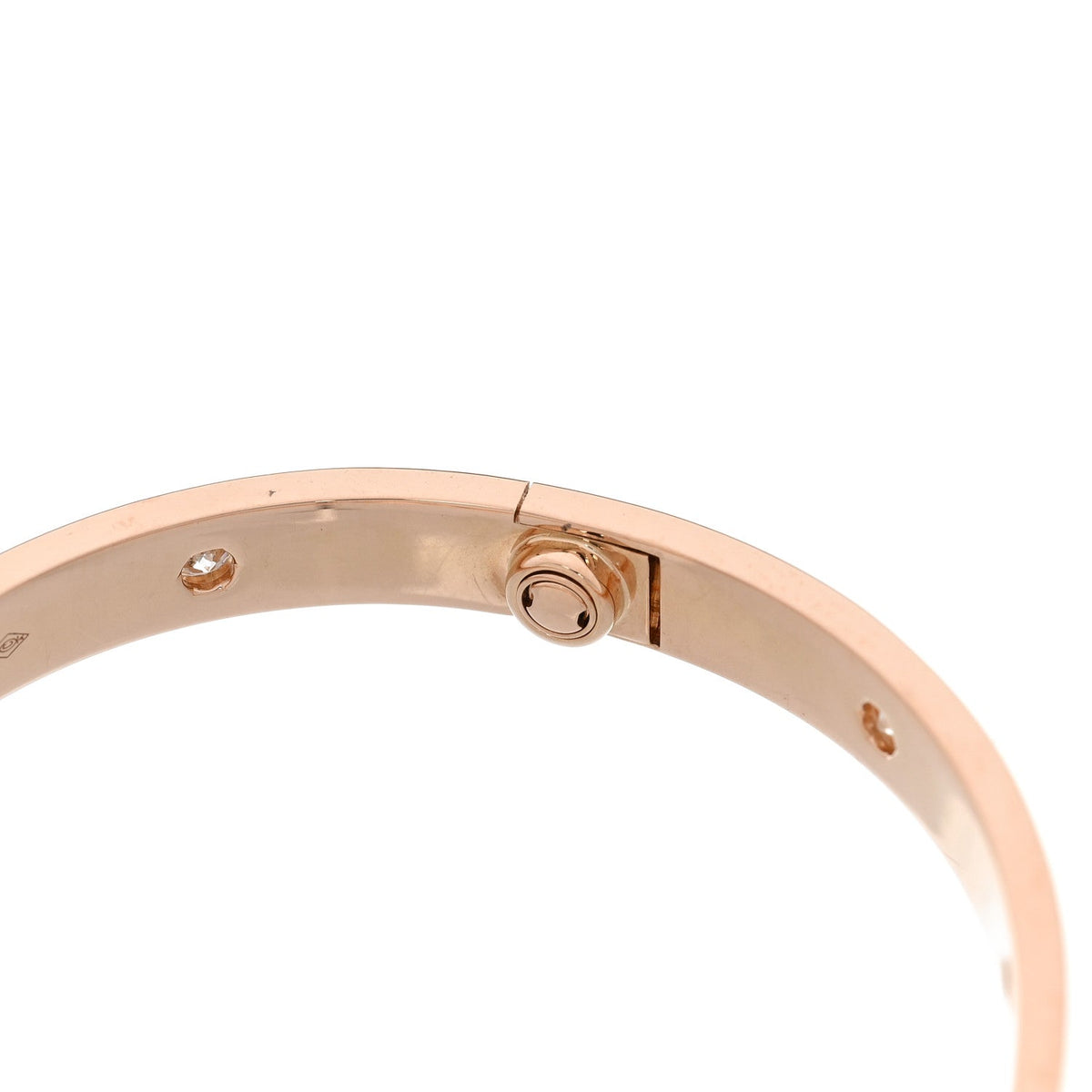 18K Pink Gold 10 Diamond LOVE Bracelet 17
