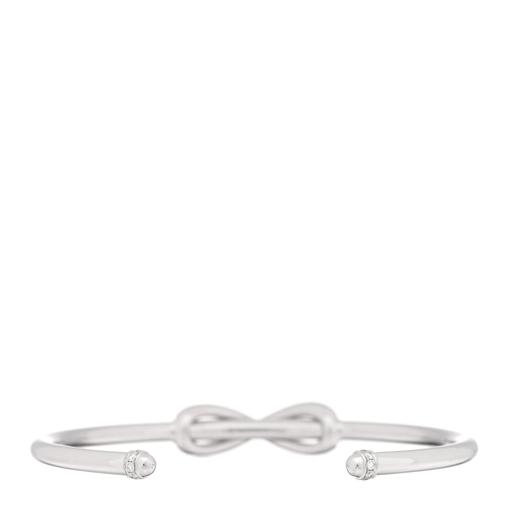 18K White Gold Diamond Infinity Cuff Bracelet