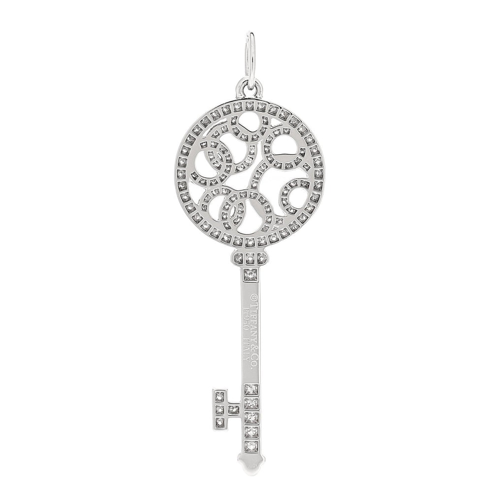 Platinum Diamond Small Bubbles Key Pendant