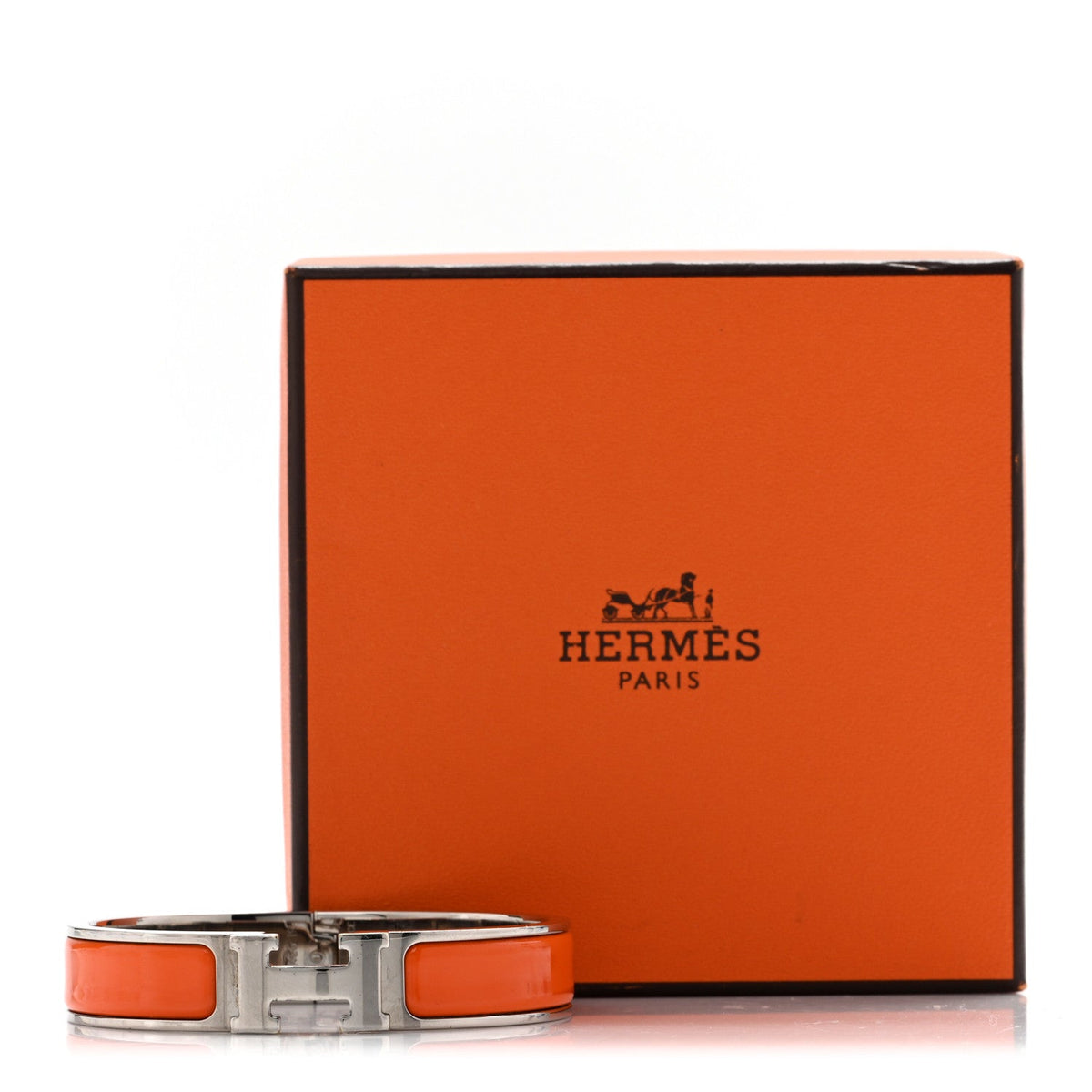 Enamel Narrow Clic Clac H Bracelet PM Orange