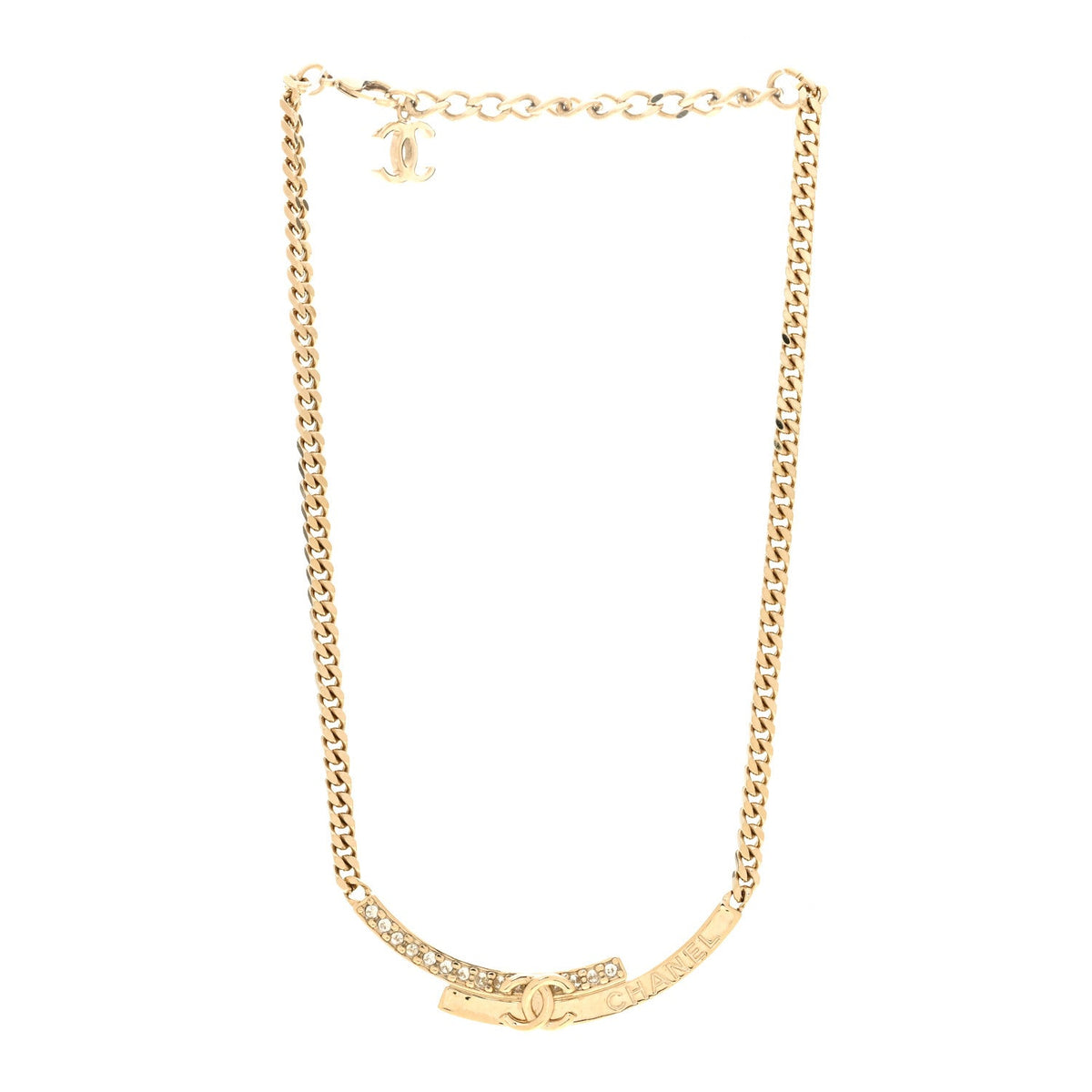 Crystal CC Choker Necklace Gold