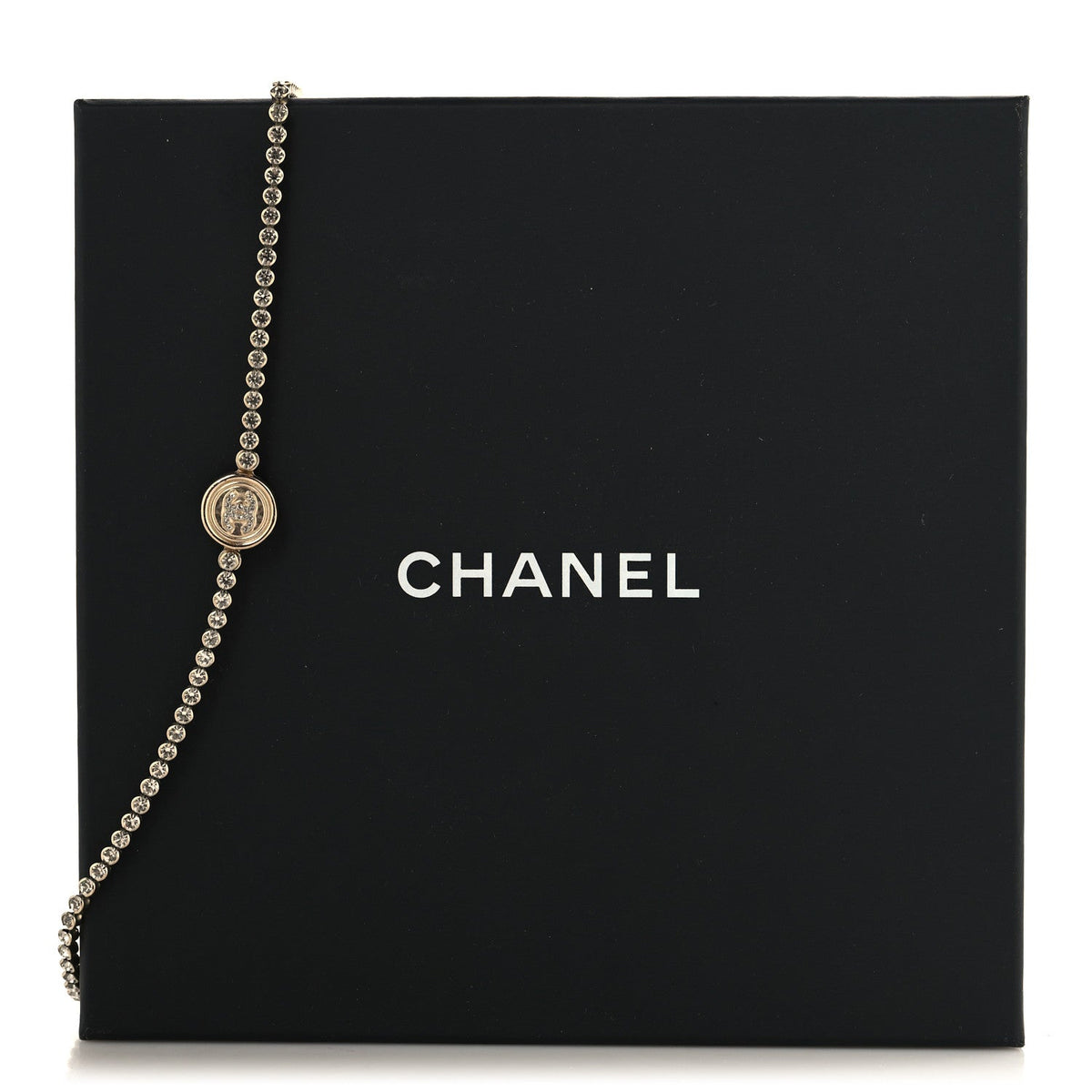 Crystal CC Chain Short Necklace Gold