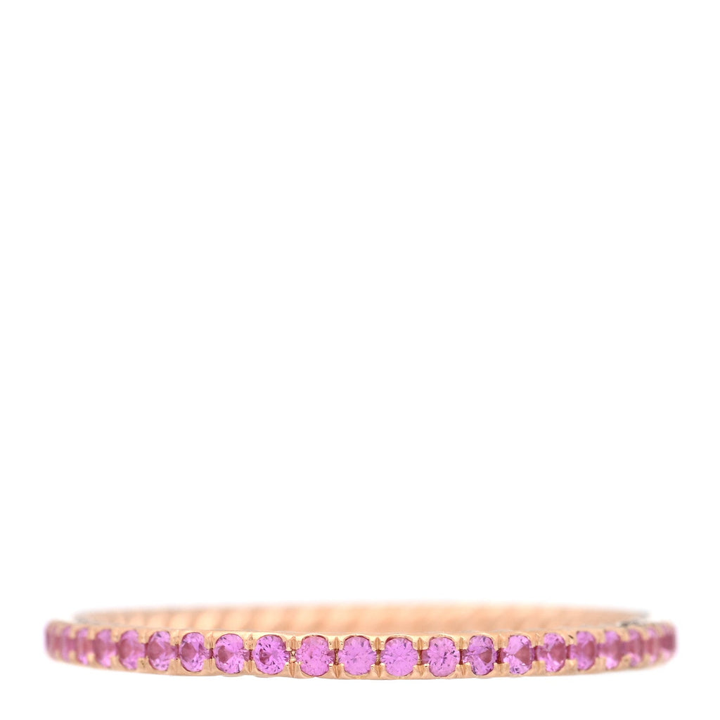 18K Rose Gold Pink Sapphire 1.85mm Eden Eternity Band Ring 66 11.5