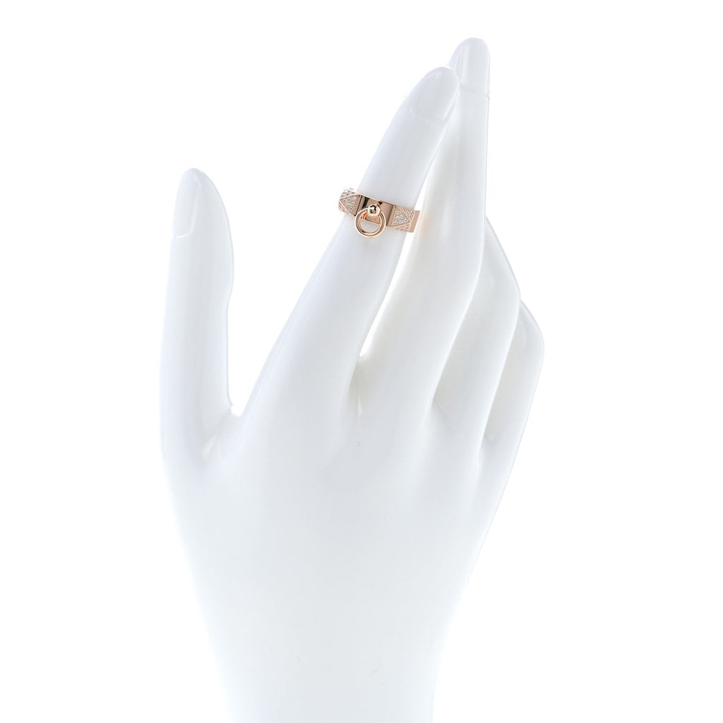 18K Rose Gold Diamond PM Collier de Chien Ring 46 3.75