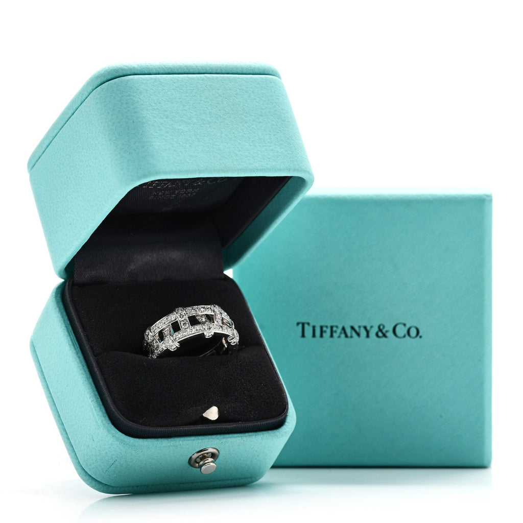 Platinum Diamond Weave Band Ring 50 5.5