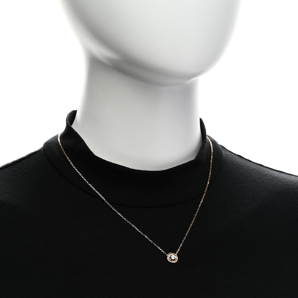 18K Pink White Yellow Gold Diamond Trinity De Cartier Pendant Necklace