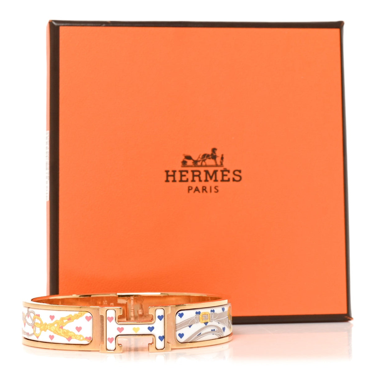 Enamel Narrow Print Brides de Gala Love Clic Clac H Bracelet PM Confettis