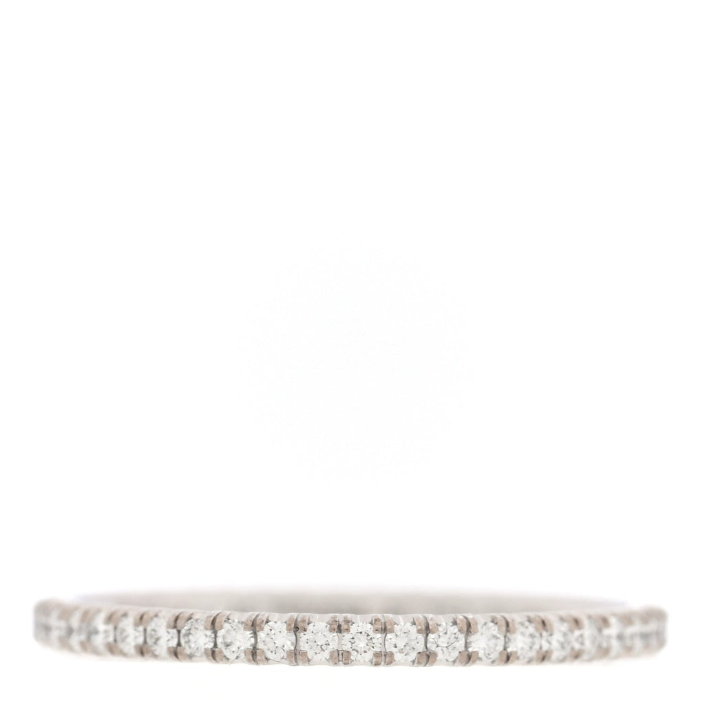18K White Gold Diamond 1.5mm Étincelle de Cartier Wedding Band Ring 49 5