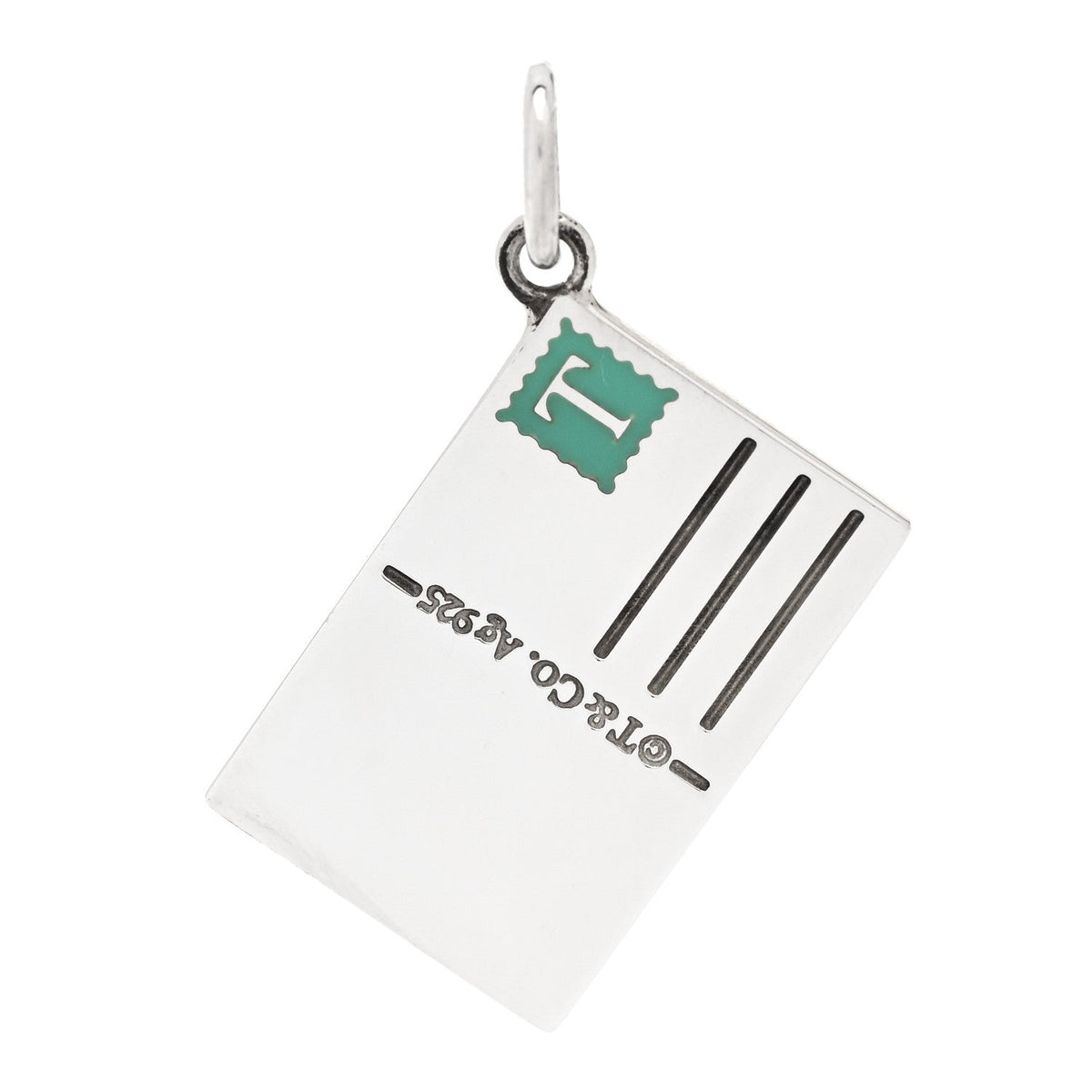 Sterling Silver Enamel New York Postcard Charm Blue