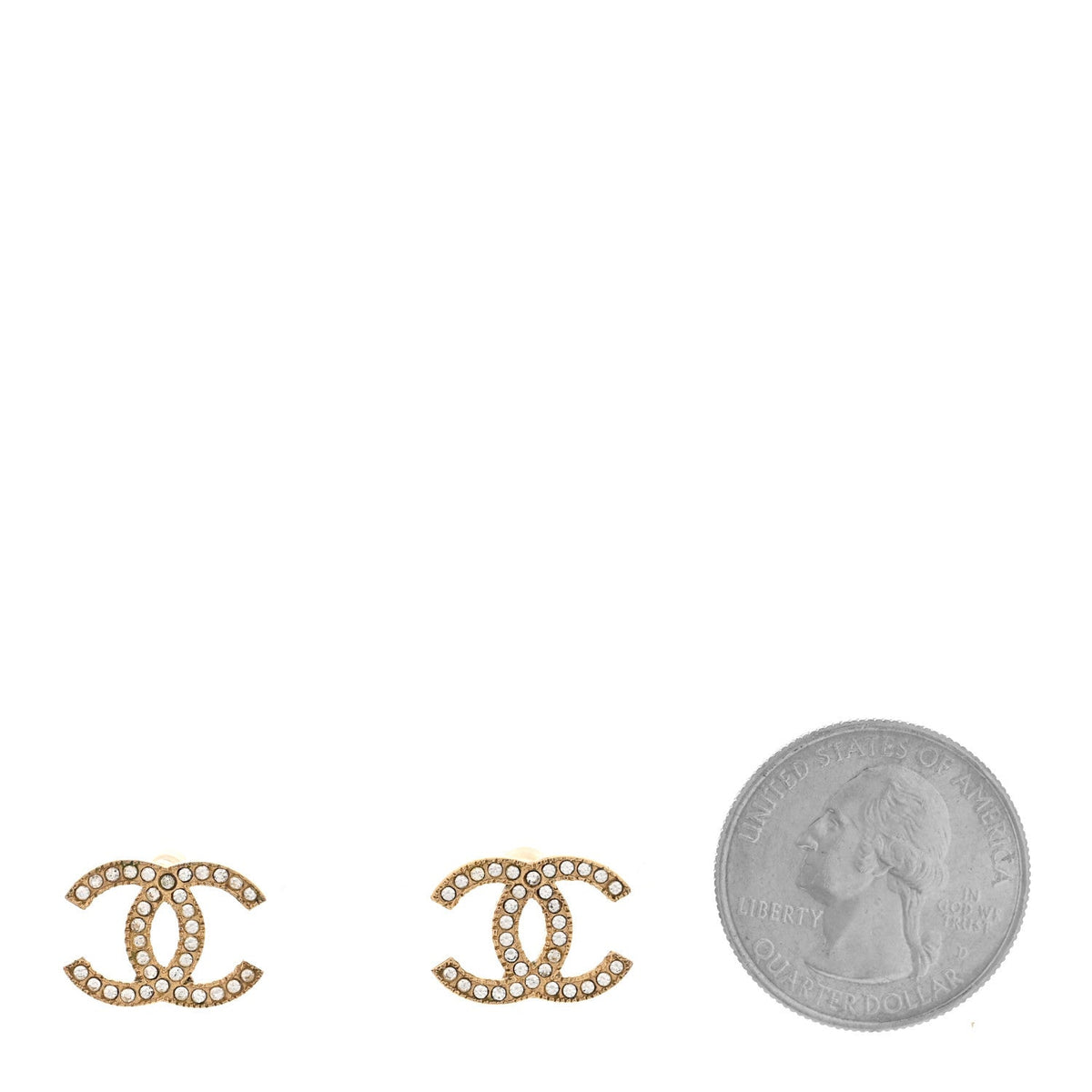 Crystal CC Earrings Gold
