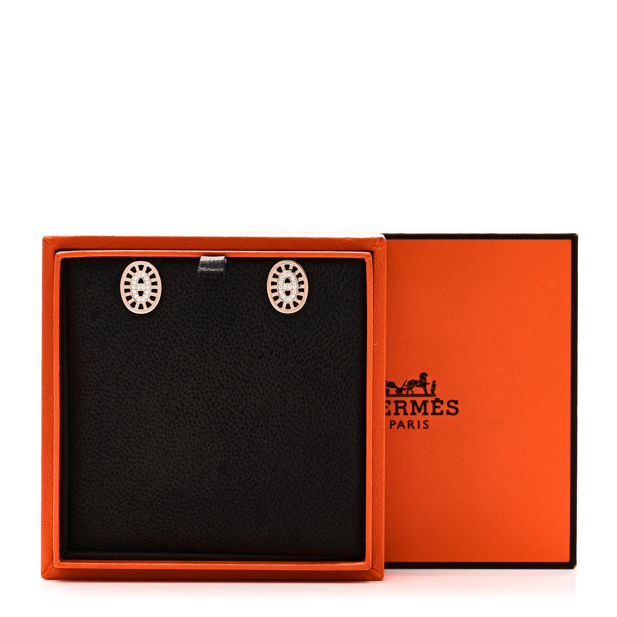 18K Rose Gold Diamond Chaine d'Ancre Divine Stud Earrings