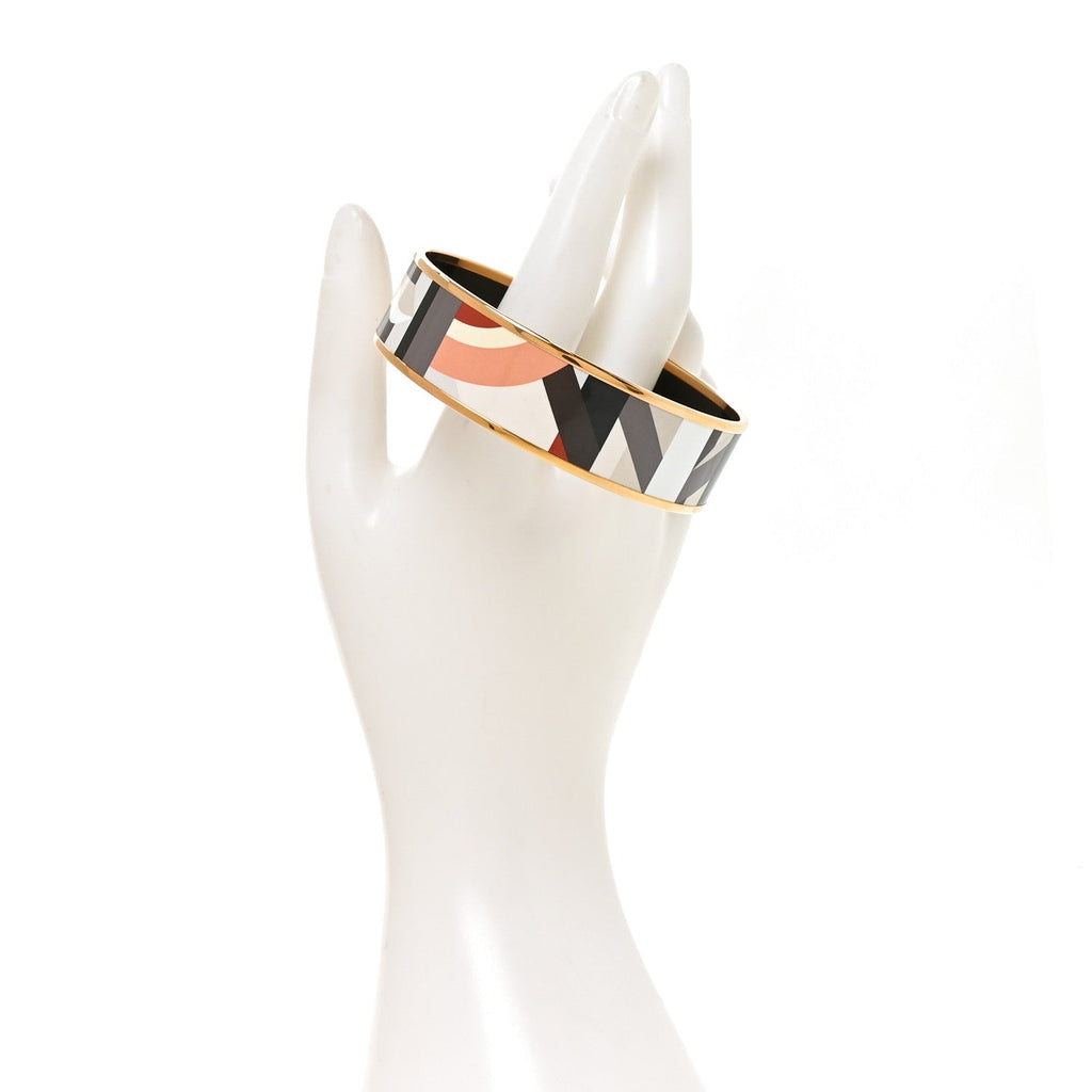 Enamel Printed Perspective Cavaliere Wide Bracelet 62 Rose Gold
