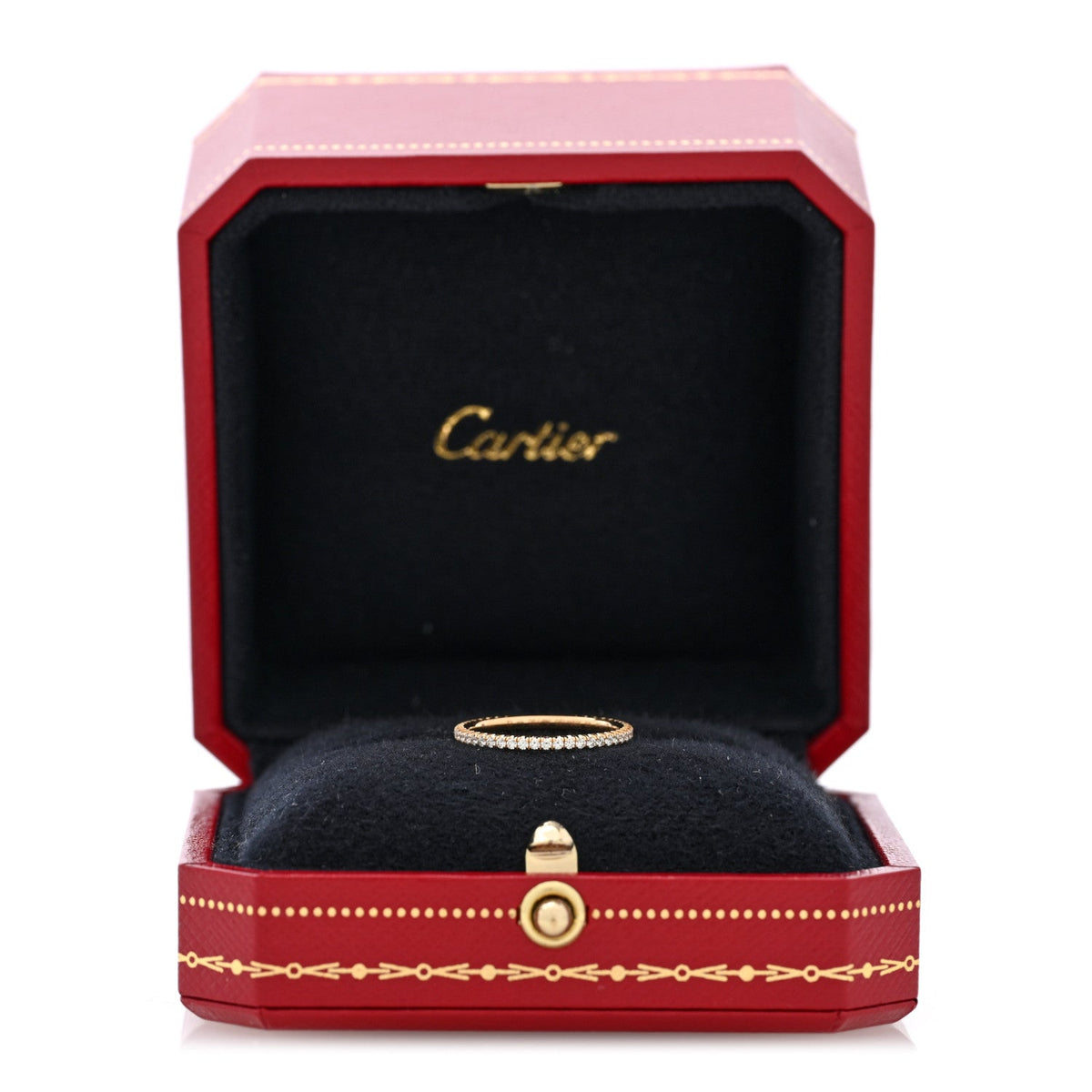 18K Yellow Gold Diamond 1.5mm Etincelle de Cartier Wedding Band Ring 49 5