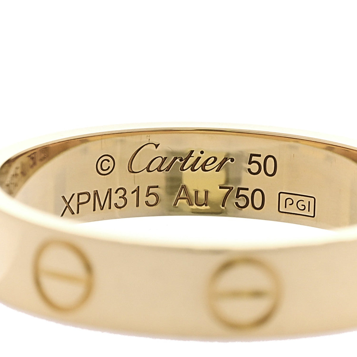 18K Yellow Gold 3.5mm LOVE Wedding Band Ring  50 5.25
