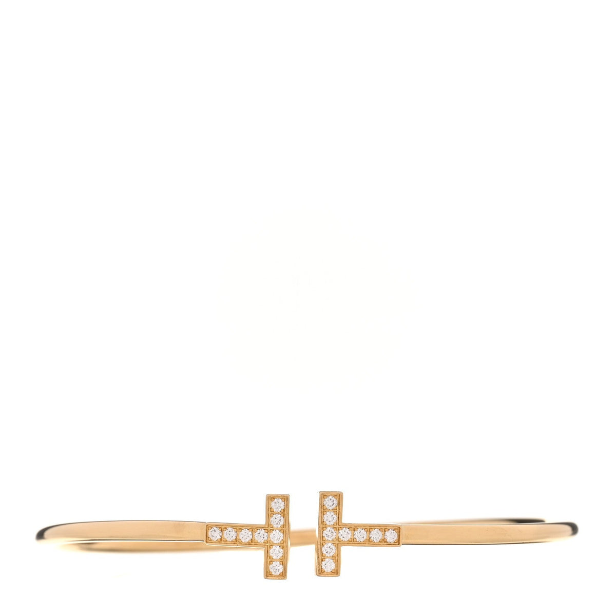 18K Yellow Gold Diamond T Wire Bracelet