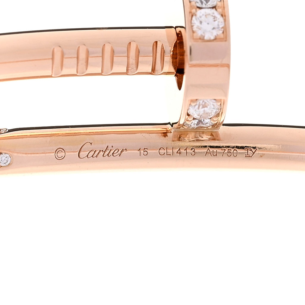 18K Pink Gold Diamond Juste Un Clou Bracelet 15