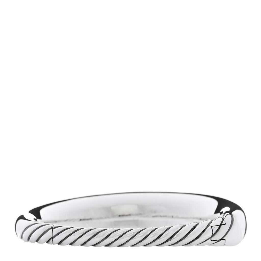 Sterling Silver Diamond 17mm Pure Form Smooth Bangle Bracelet