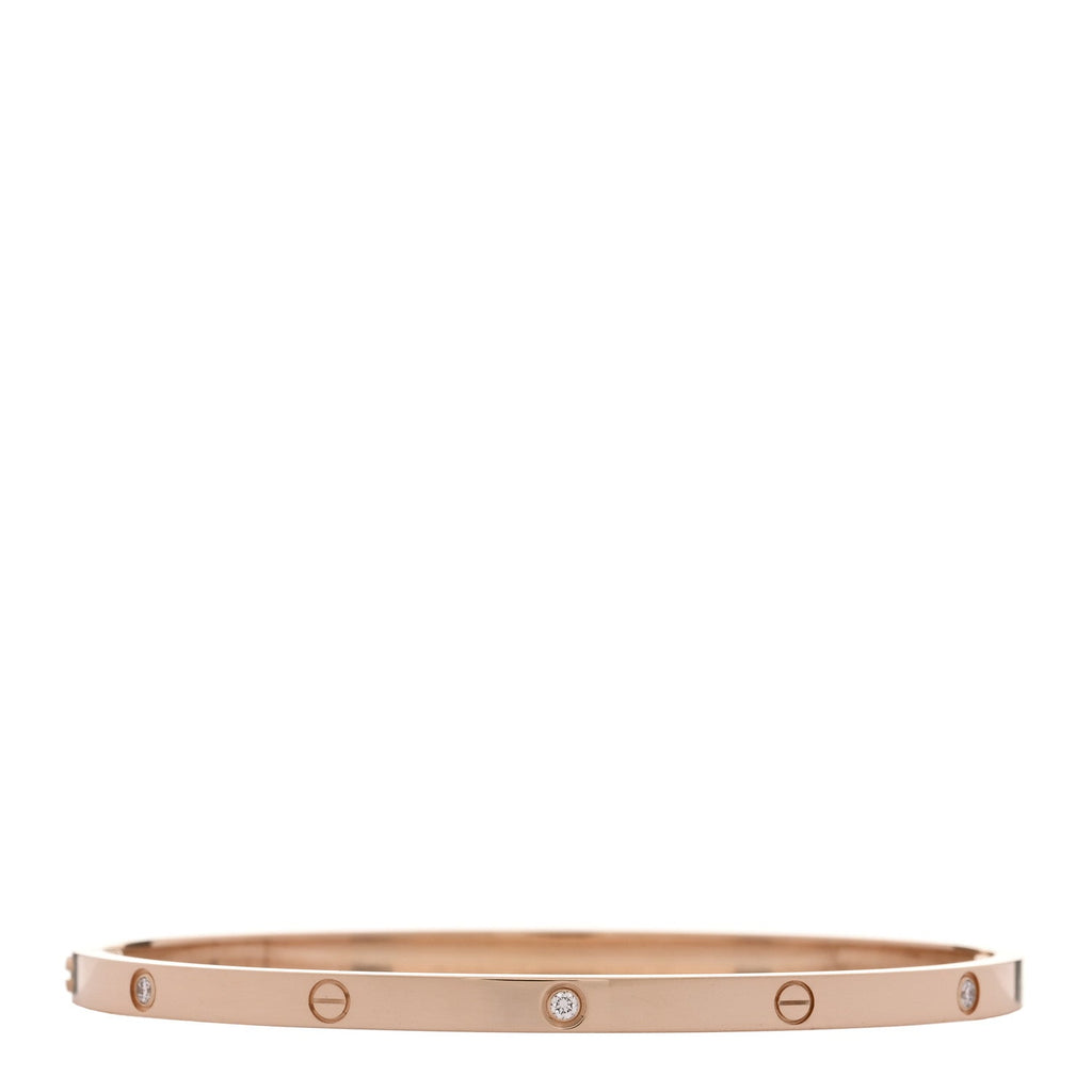 18K Pink Gold 6 Diamond Small LOVE Bracelet 18