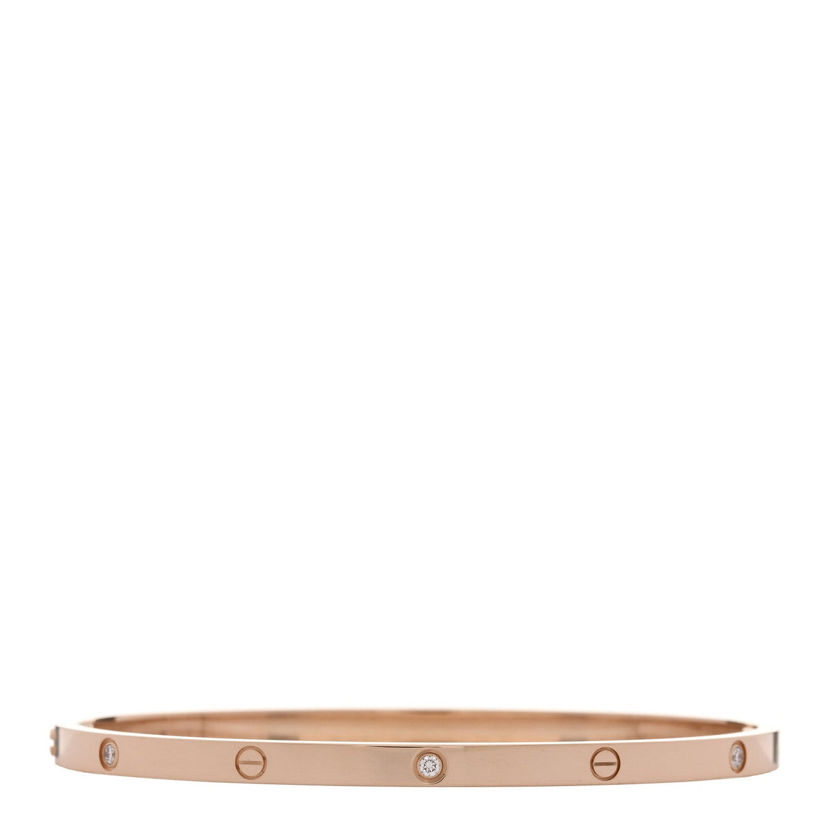 18K Pink Gold 6 Diamond Small LOVE Bracelet 18