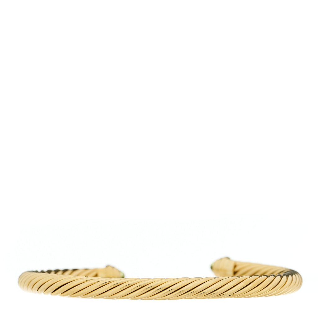 18K Yellow Gold Peridot 5mm Cable Bracelet