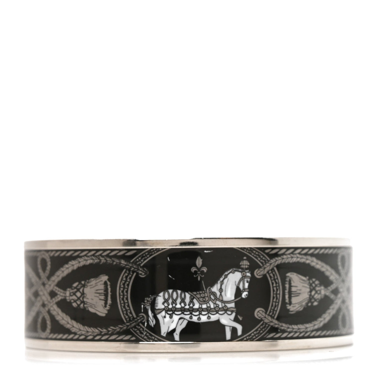 Enamel Printed Wide Grand Apparat Bracelet 65 Black