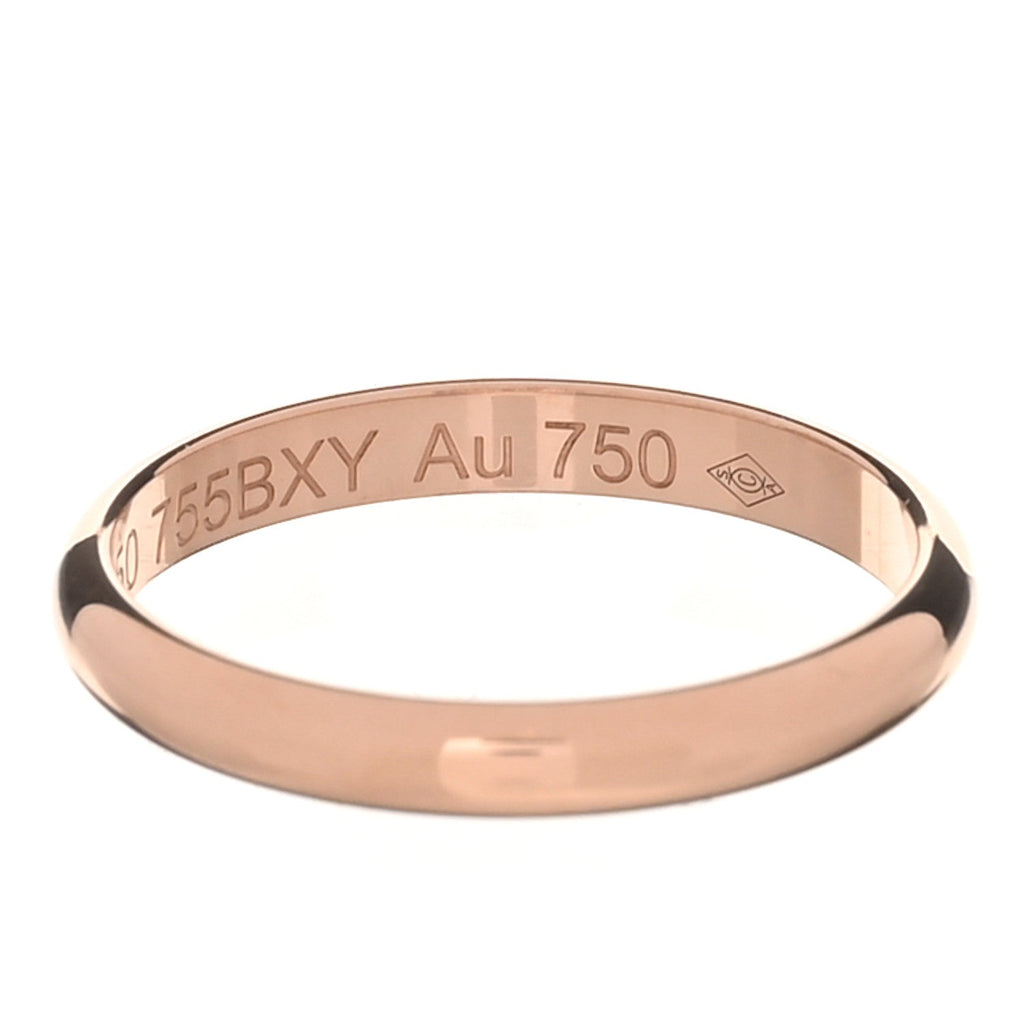 18K Pink Gold 2.5mm 1895 Wedding Band Ring 50 5.25