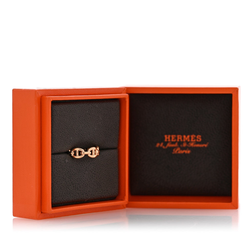 18K Rose Gold PM Chaine d'Ancre Enchainee Ring 50 5.25