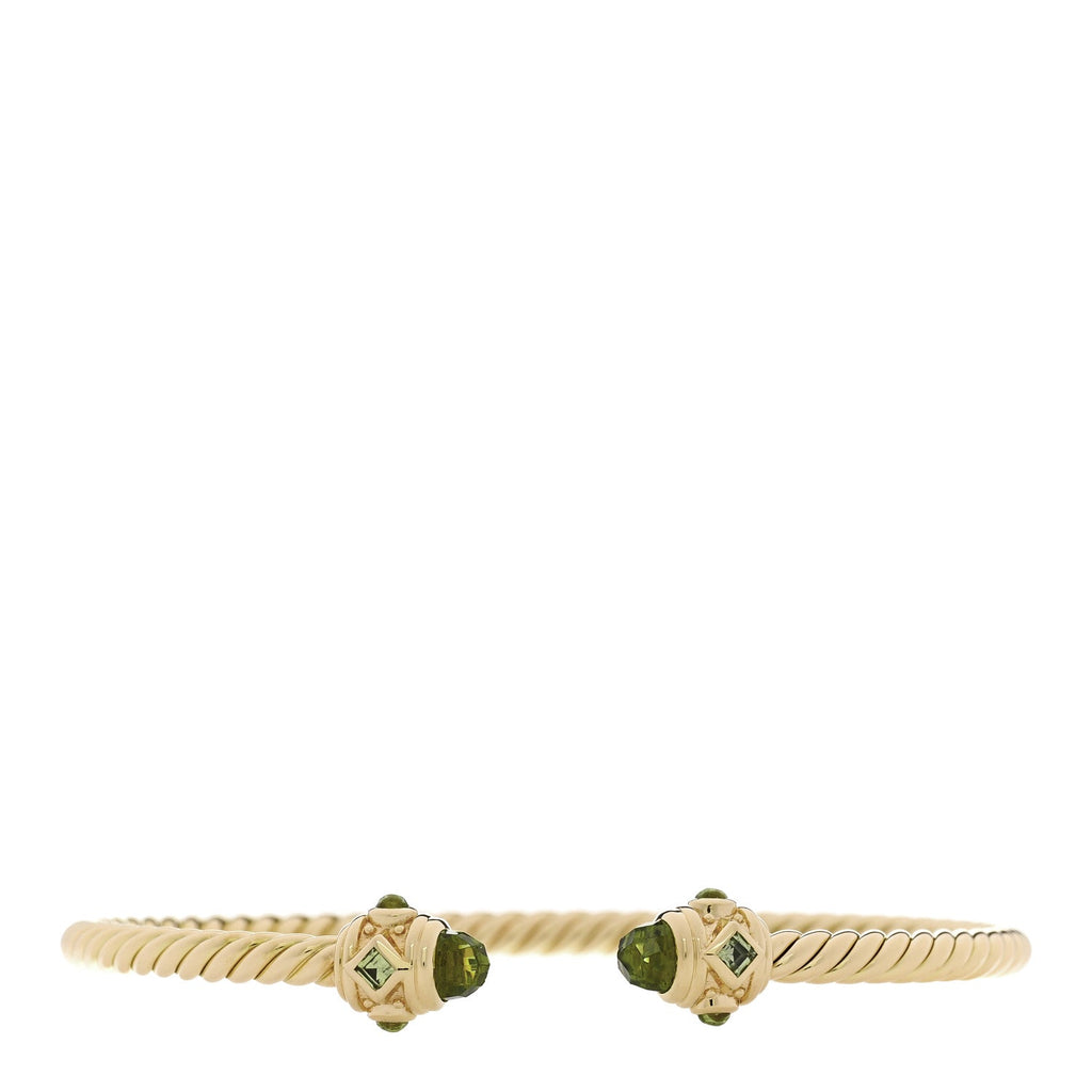18K Yellow Gold Peridot 3.5mm Renaissance Bracelet