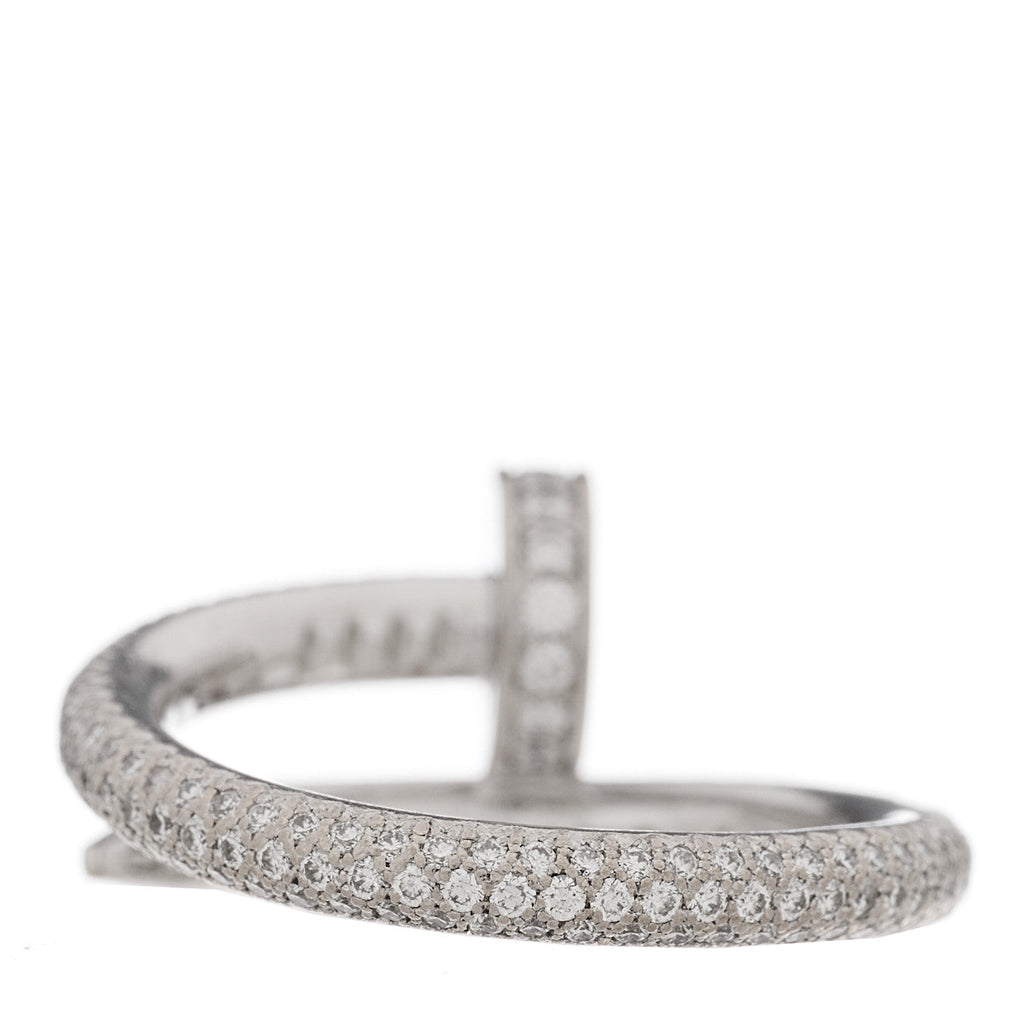 18K White Gold Diamond Juste Un Clou Full Paved Ring 50 5.25