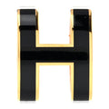 Lacquered Gold Pop H Pendant Black