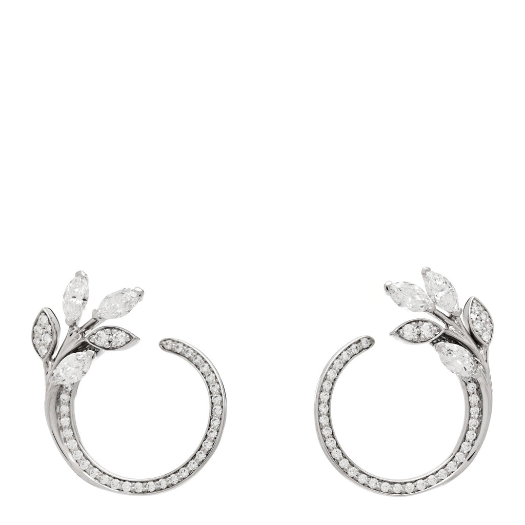 Platinum Diamond Victoria Vine Circle Earrings