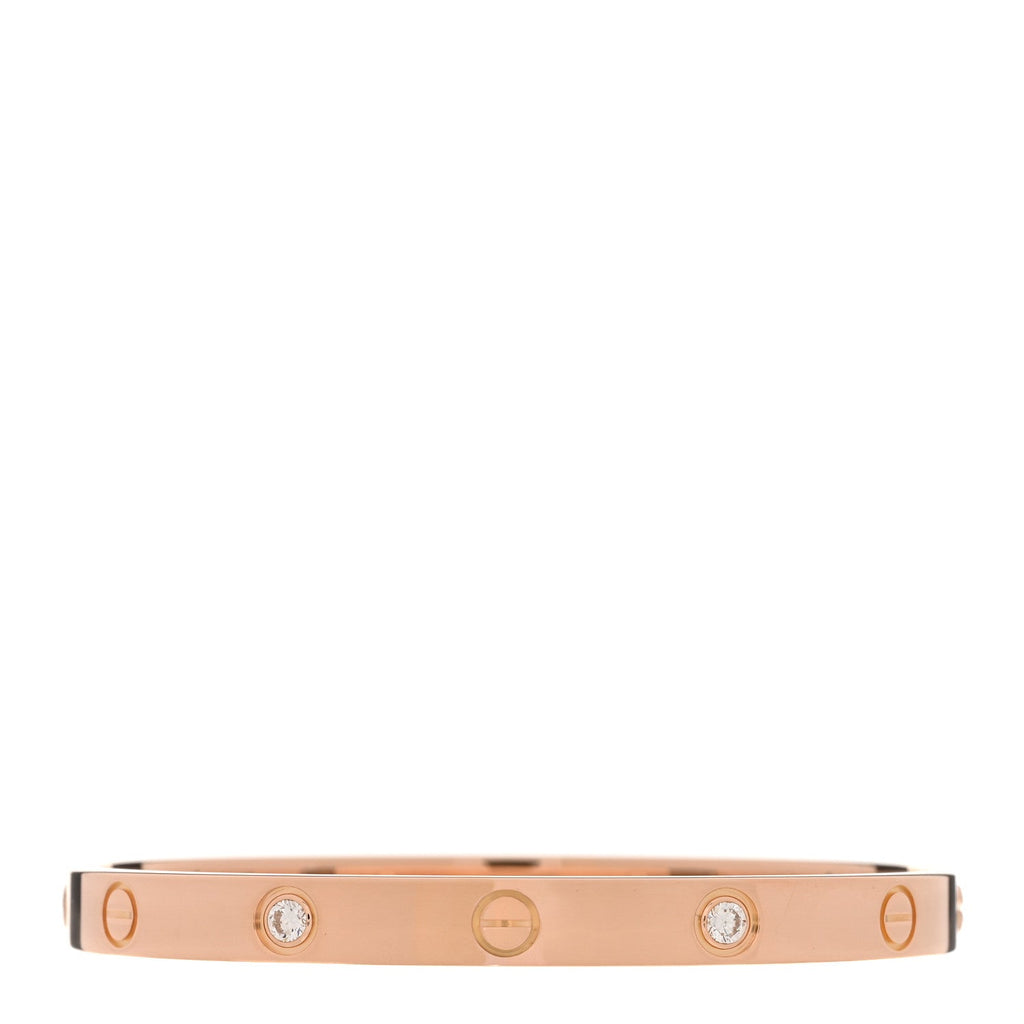 18K Pink Gold 4 Diamond LOVE Bracelet 17