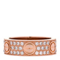 18K Pink Gold Diamond 6.5mm LOVE Paved Ring 56 7.75