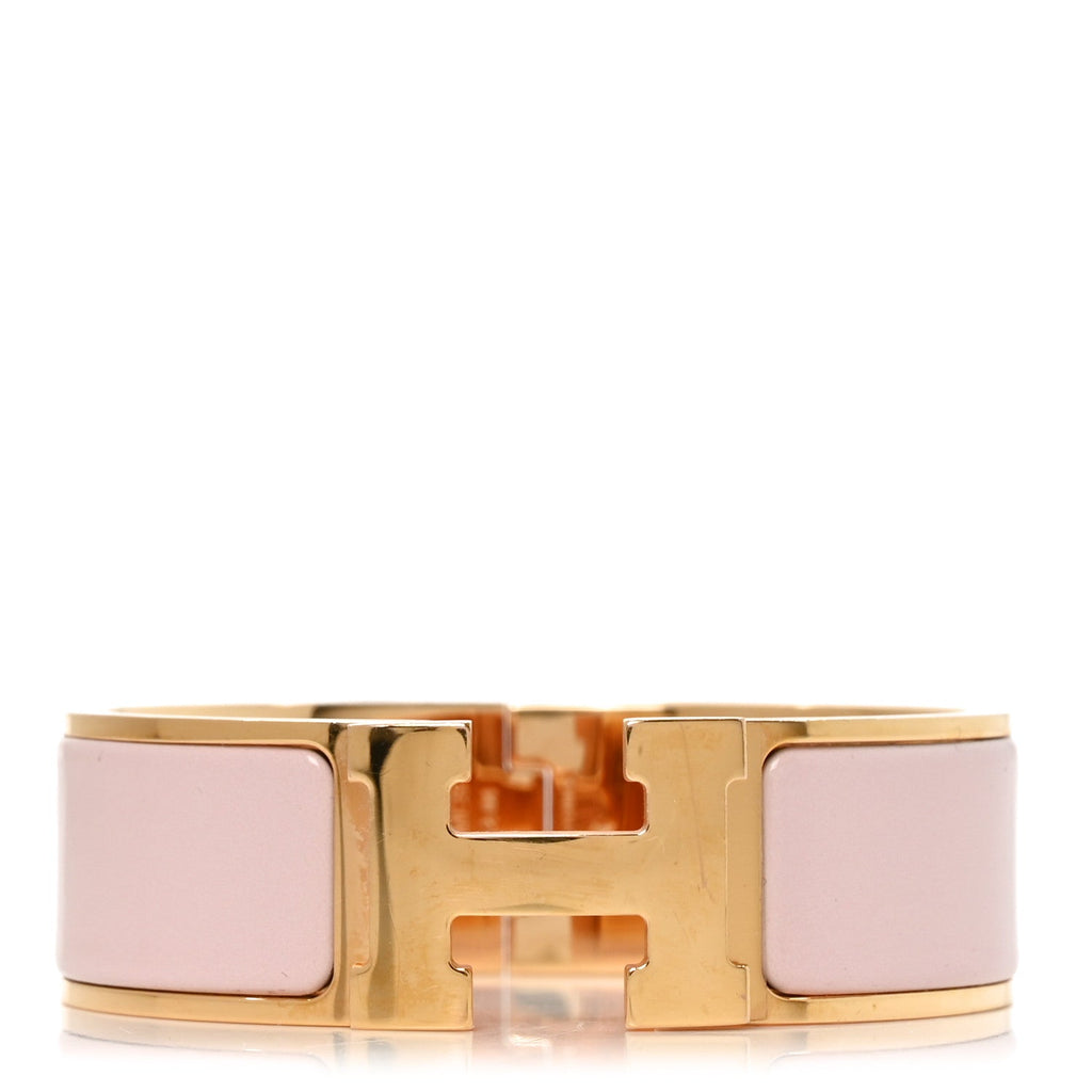 Enamel Wide Clic Clac H Bracelet GM Rose Candeur