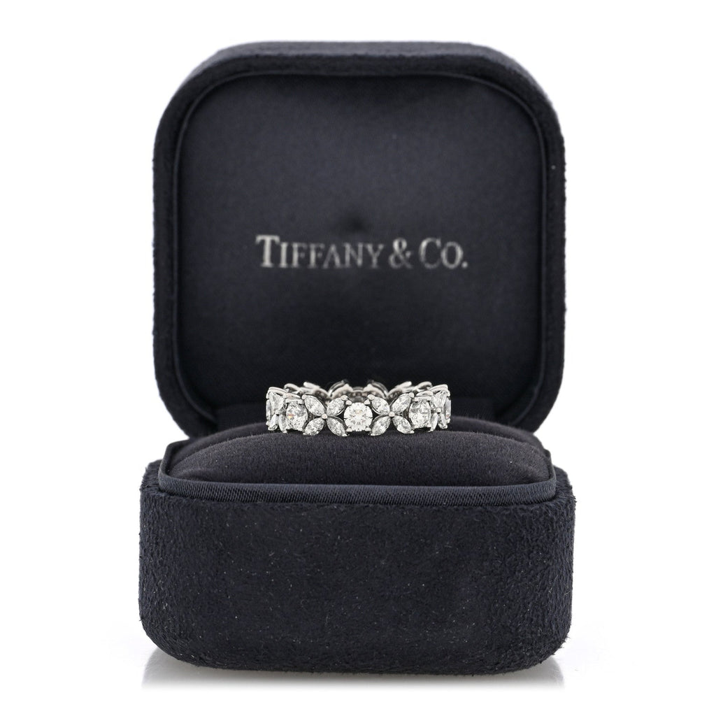 Platinum Diamond Victoria Alternating Band Ring 53 6.25