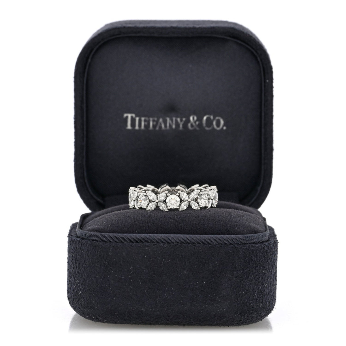 Platinum Diamond Victoria Alternating Band Ring 53 6.25