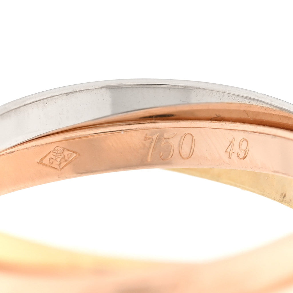 18K Pink Yellow White Gold Small Trinity Ring 49 5