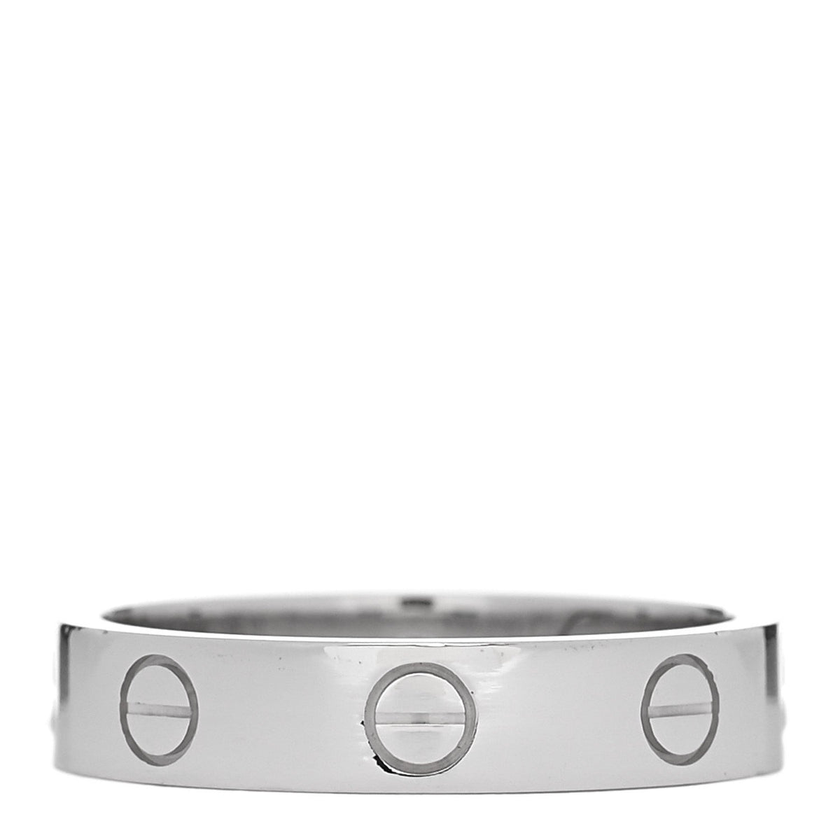 18K White Gold Diamond 4mm LOVE Wedding Band Ring 51 5.75