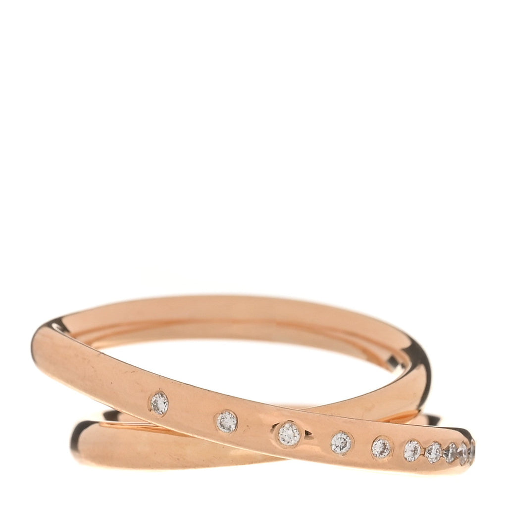 18K Rose Gold Diamond Vertige Coeur Ring 52 6