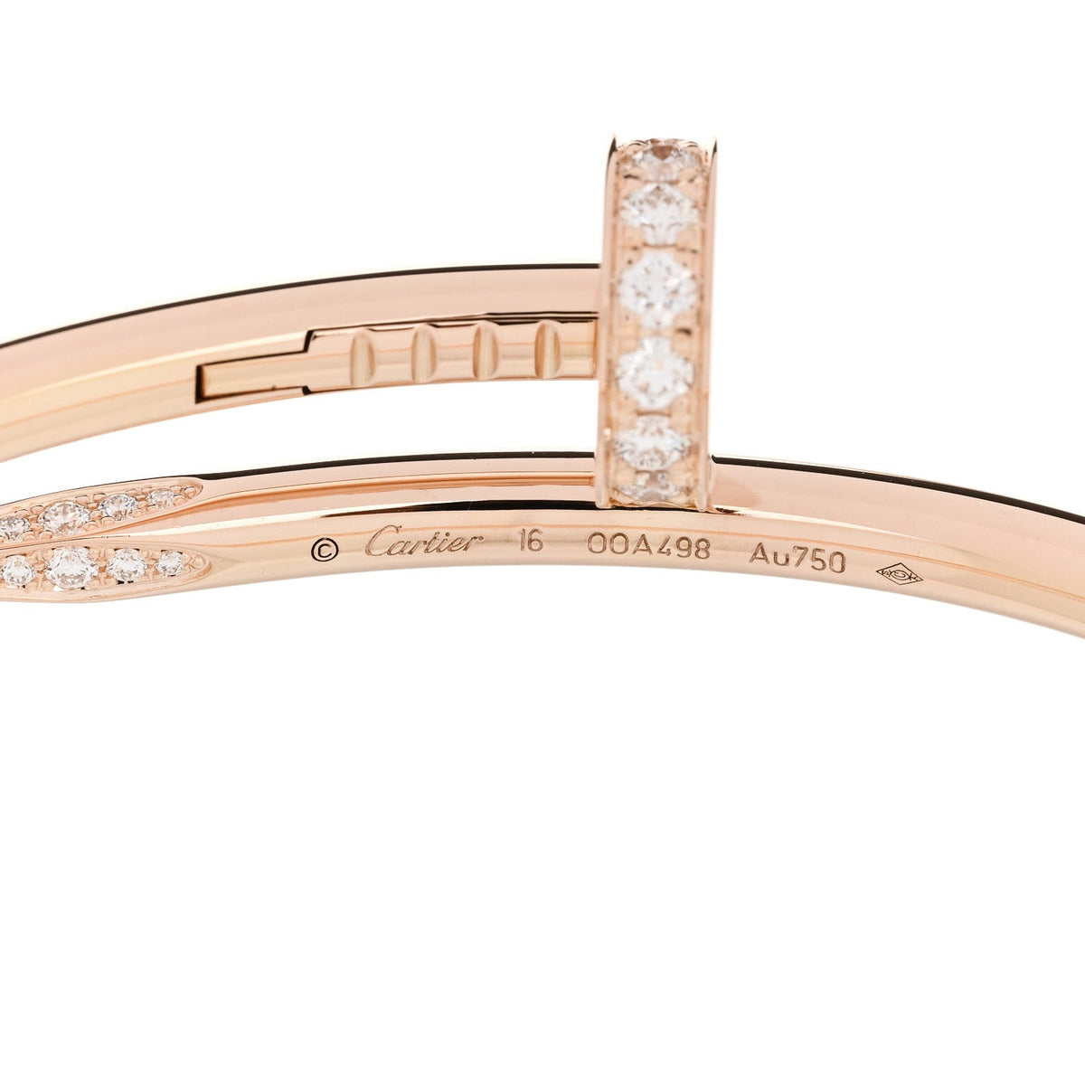 18K Pink Gold Diamond Juste Un Clou Bracelet 16