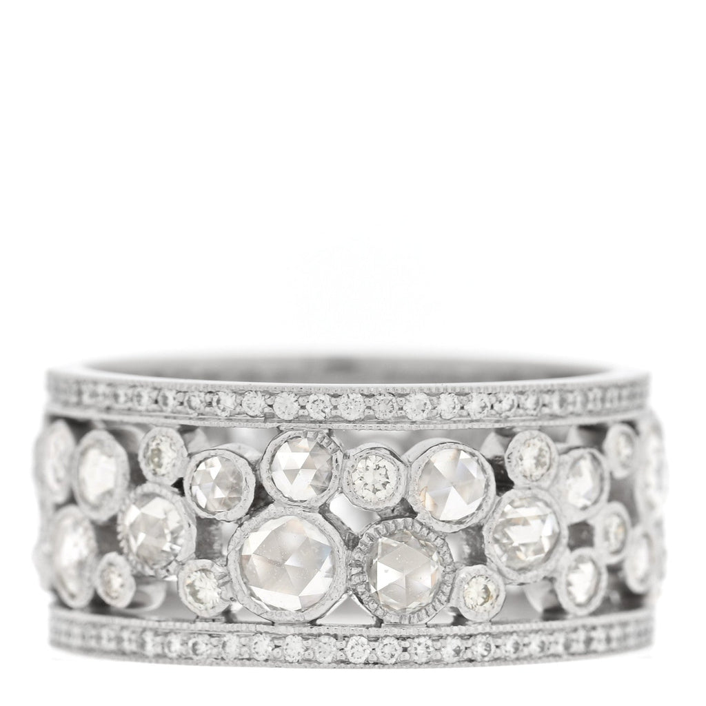 Platinum Diamond Cobblestone Band Ring 57 8