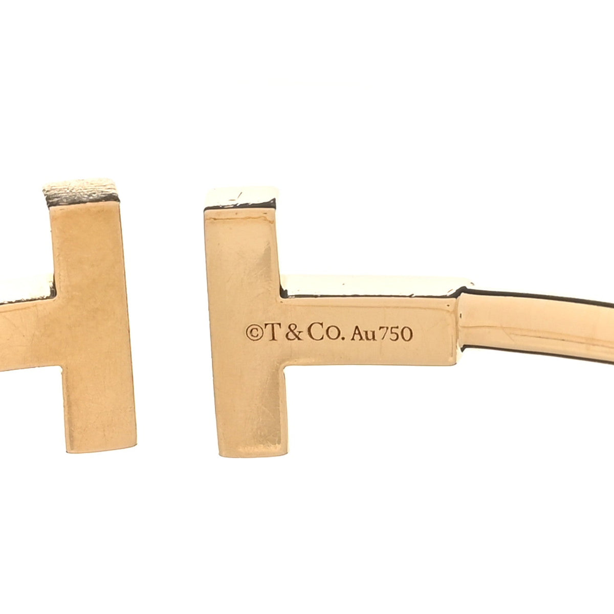 18K Yellow Gold Diamond T Wire Bracelet