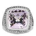 Sterling Silver Diamond Amethyst 14mm Albion Statement Ring 61 9.75