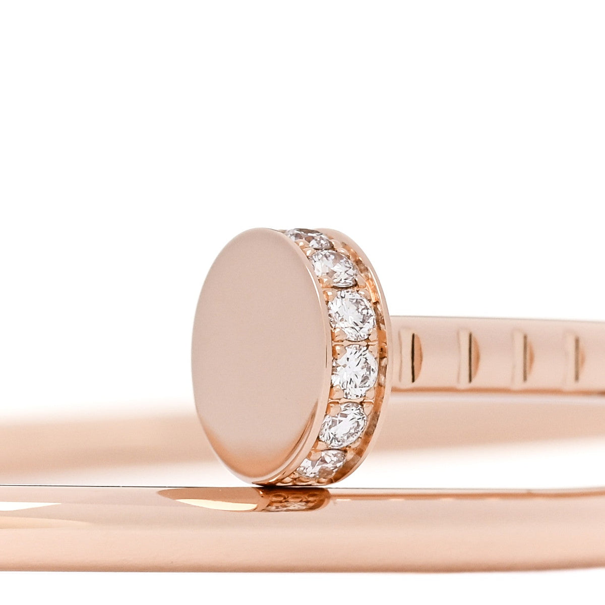 18K Pink Gold Diamond Small Juste Un Clou Bracelet 16