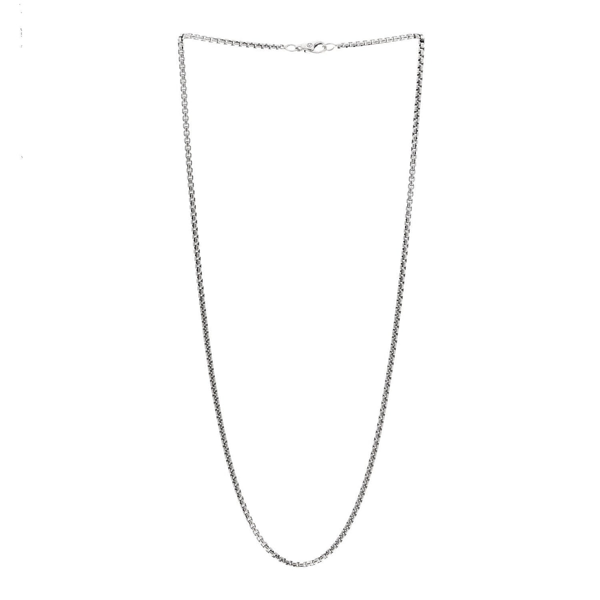 Sterling Silver 2.7mm Small Box Chain Necklace 22"