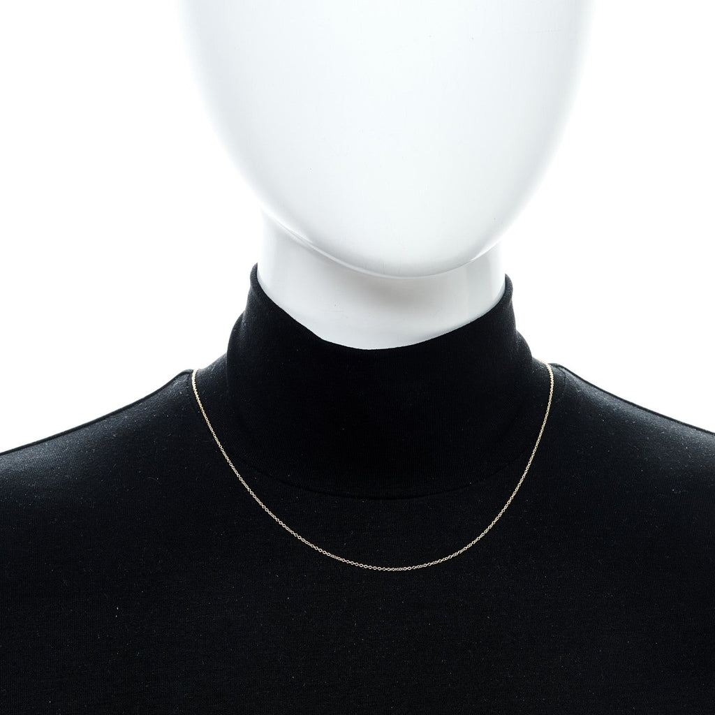 18K Yellow Gold 1mm Chain Necklace