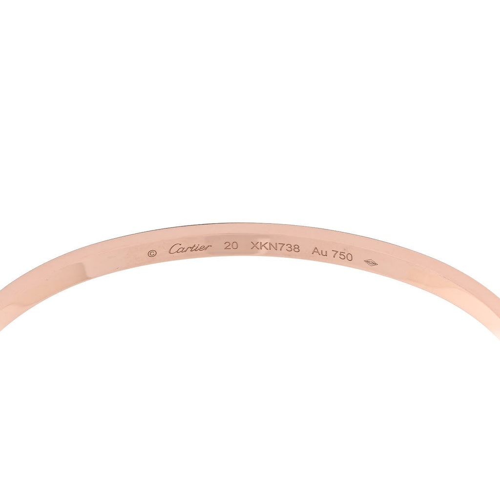18K Pink Gold 6 Diamond Small LOVE Bracelet 20