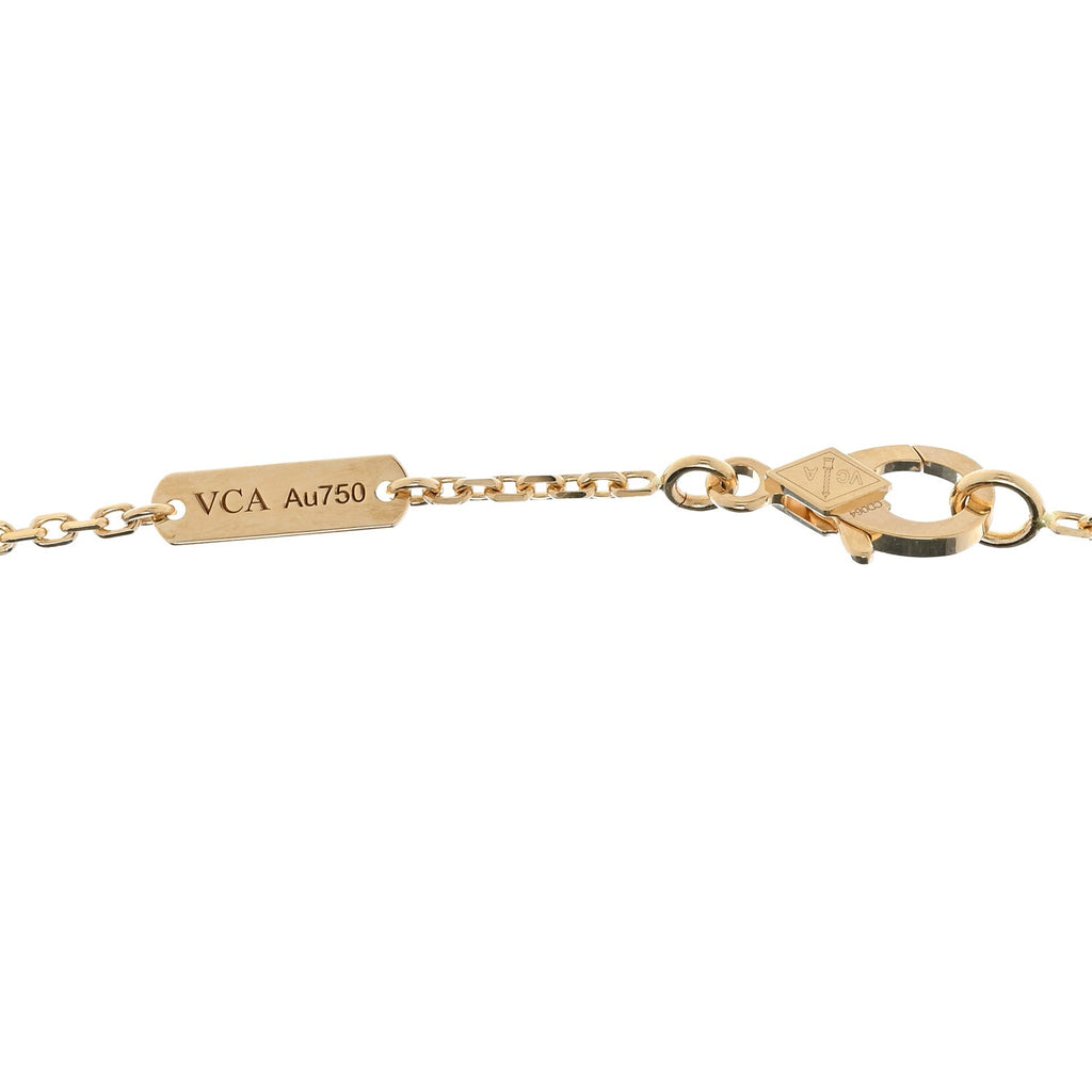 18K Yellow Gold Carnelian Vintage Alhambra Pendant Necklace